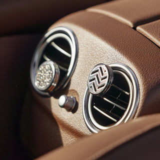 a close up of a car vent
