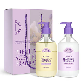 a group of bottles of shampoo and a box