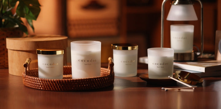 a group of candles on a table