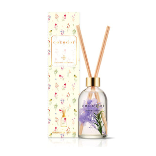 a bottle of reed diffuser with sticks