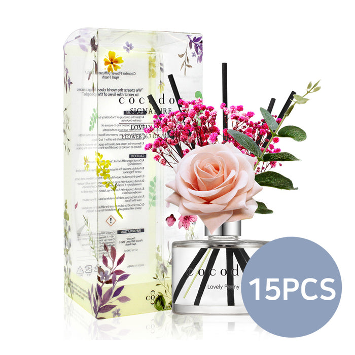 Rose Flower Diffuser / 6.7oz / 9 Fragrances / 15 PCS